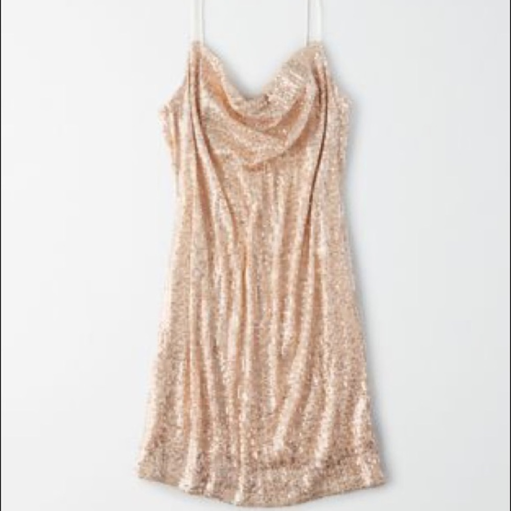 American Eagle Champagne Sequin Dress